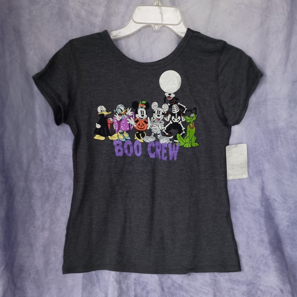 Disney Parks Halloween Boo Crew Mickey Minnie Friends T-Shirt Youth NWT